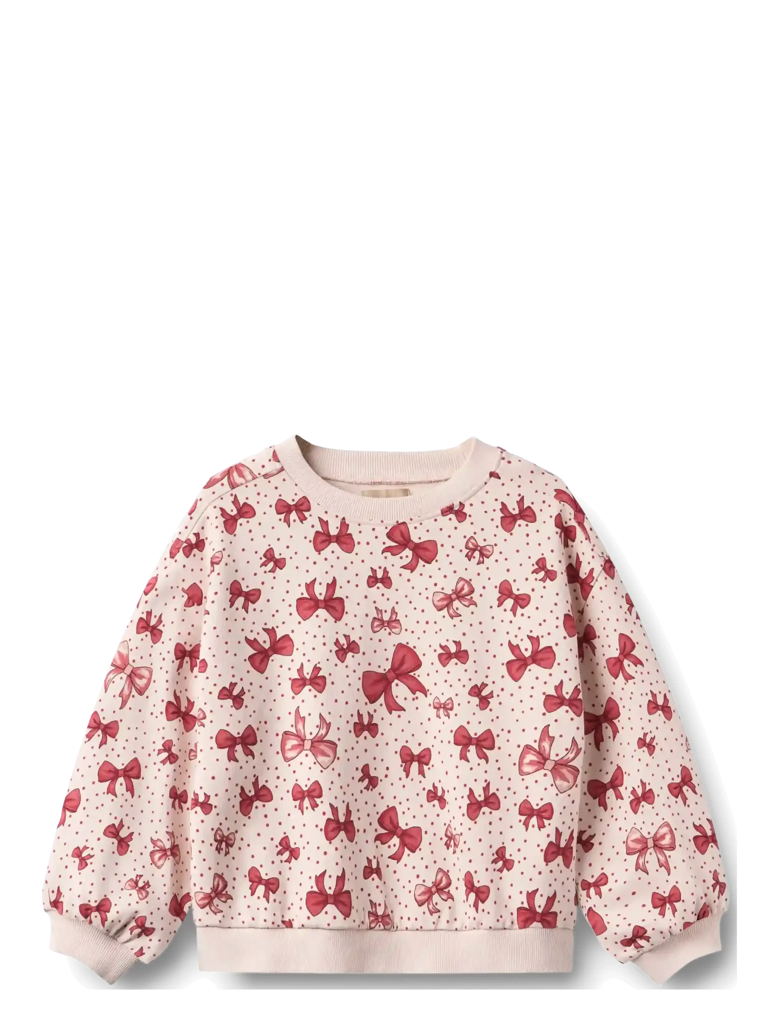Wheat Sweatshirt L/S Lia - Dressipluusid - ALMOND PEACH BOWS / cream