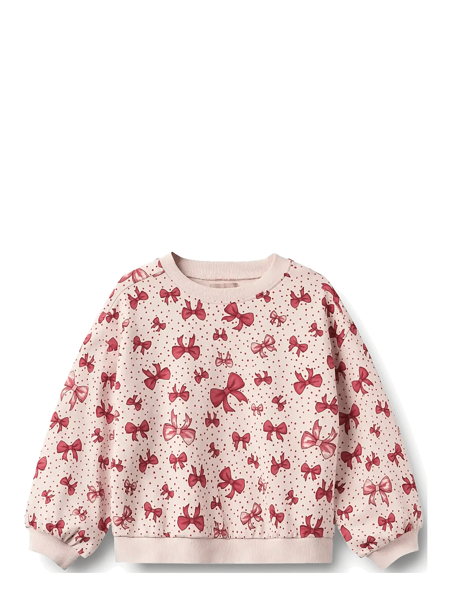 Wheat - Sweatshirt L/S Lia - dressipluusid - almond peach bows - 0