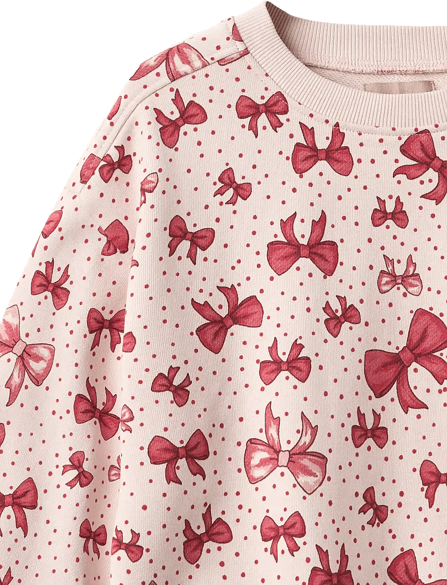 Wheat - Sweatshirt L/S Lia - dressipluusid - almond peach bows - 2