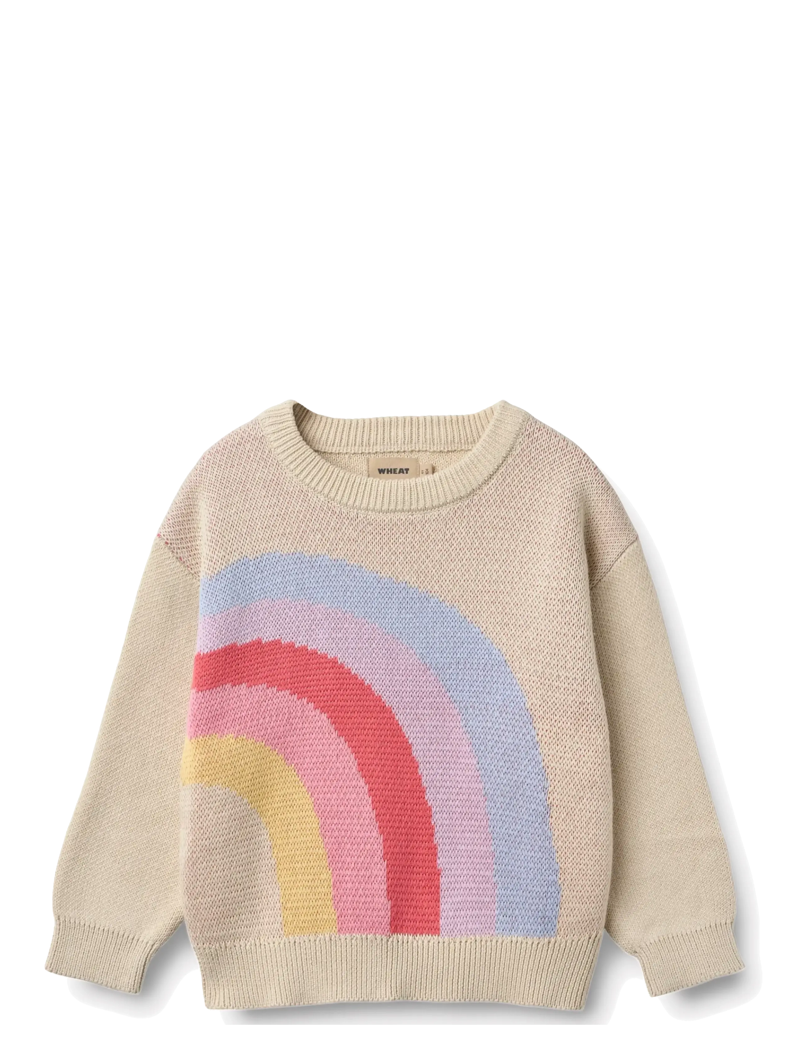 Wheat Jacquard Pullover Solveig - Barn 98-134 - RAINBOW / beige