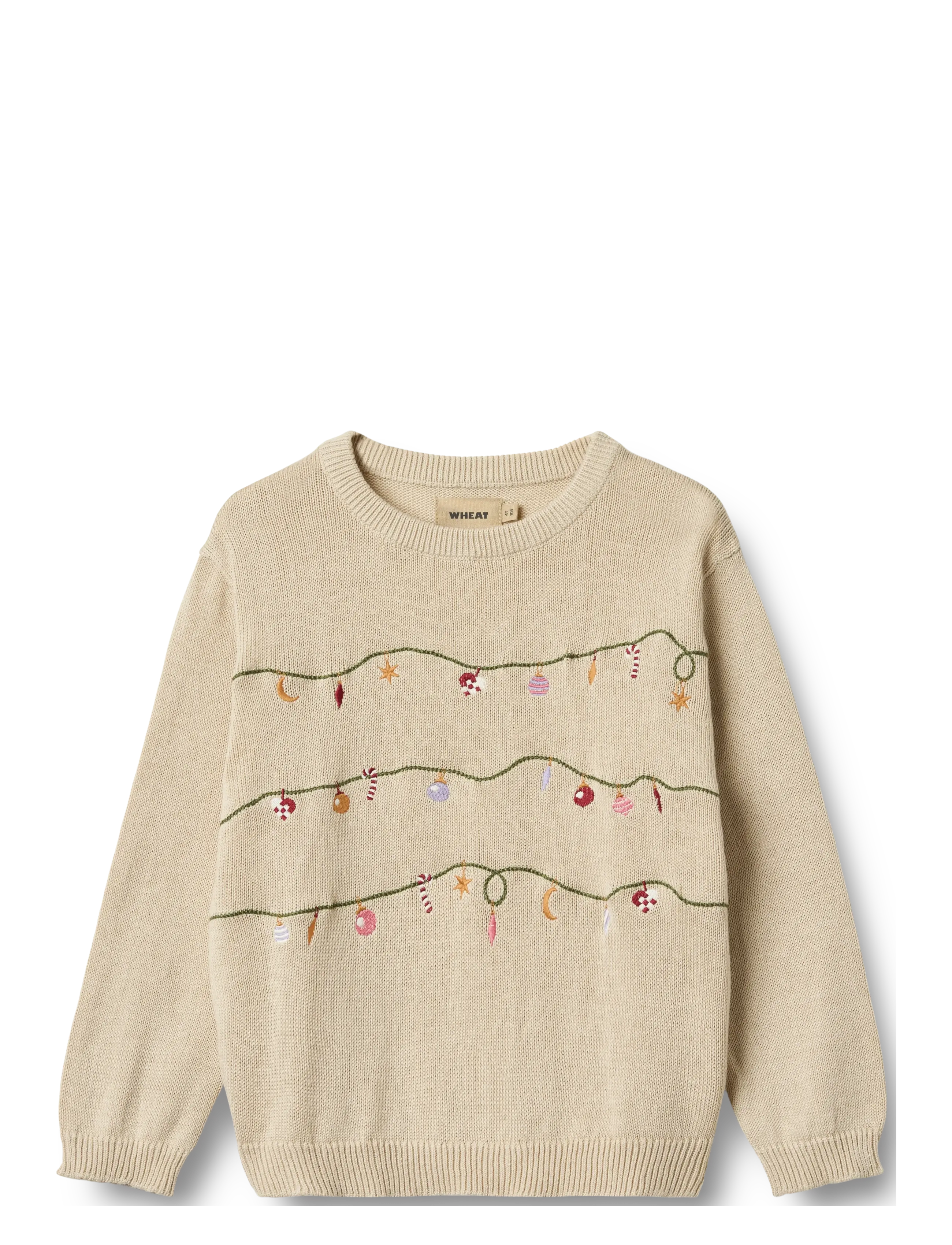 Wheat Knit Pullover Embr. Lisa, 110, Knitwear, Beige - Pullovers, Kinder