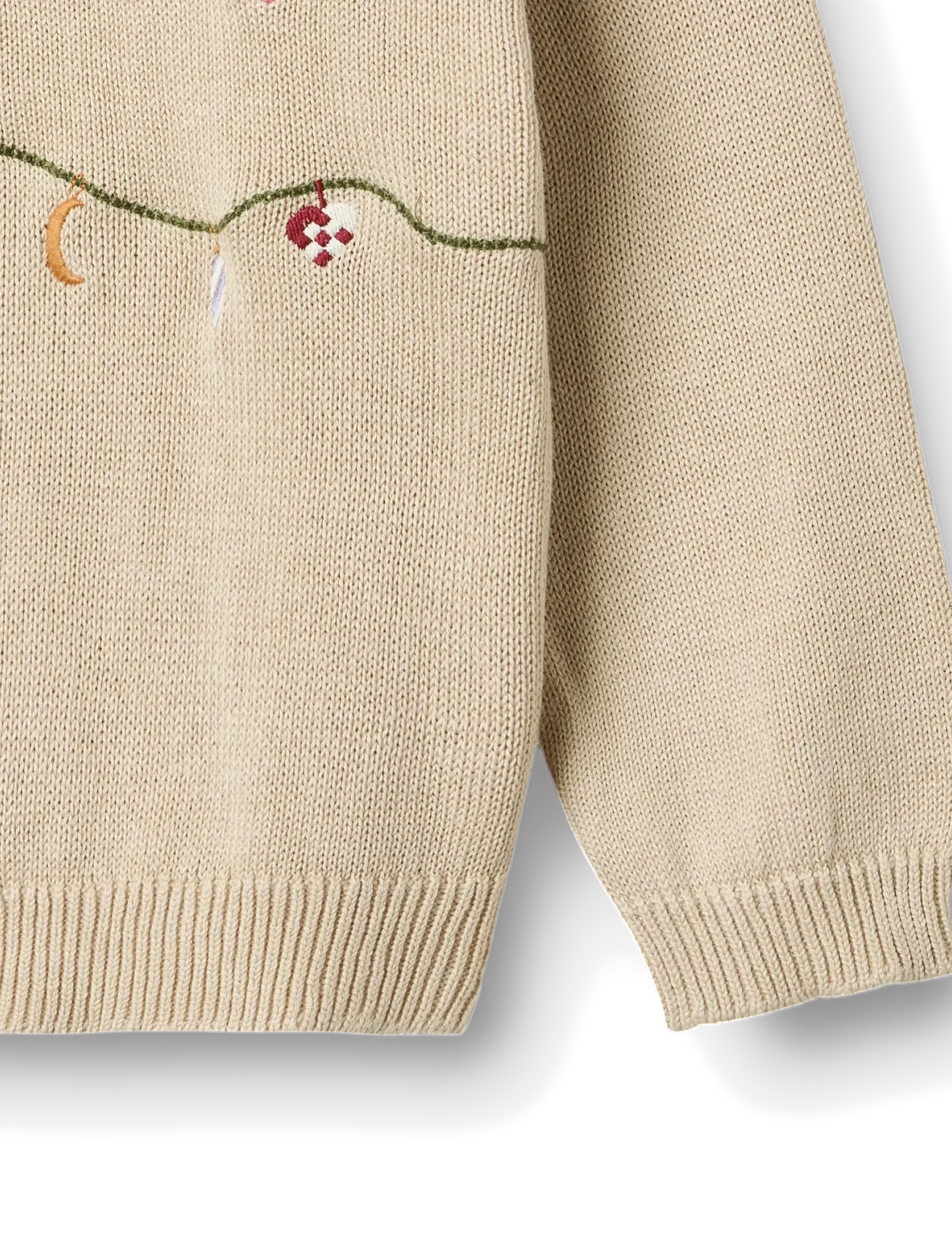 Wheat - Knit Pullover Embr. Lisa - trøjer - offwhite - 2