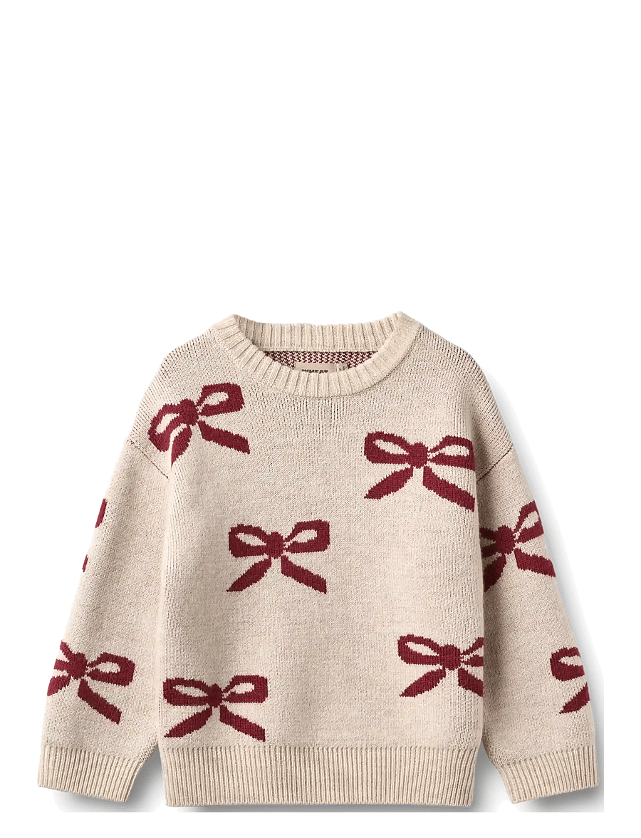 Wheat - Jacquard Pullover Bow - eggshell - 1