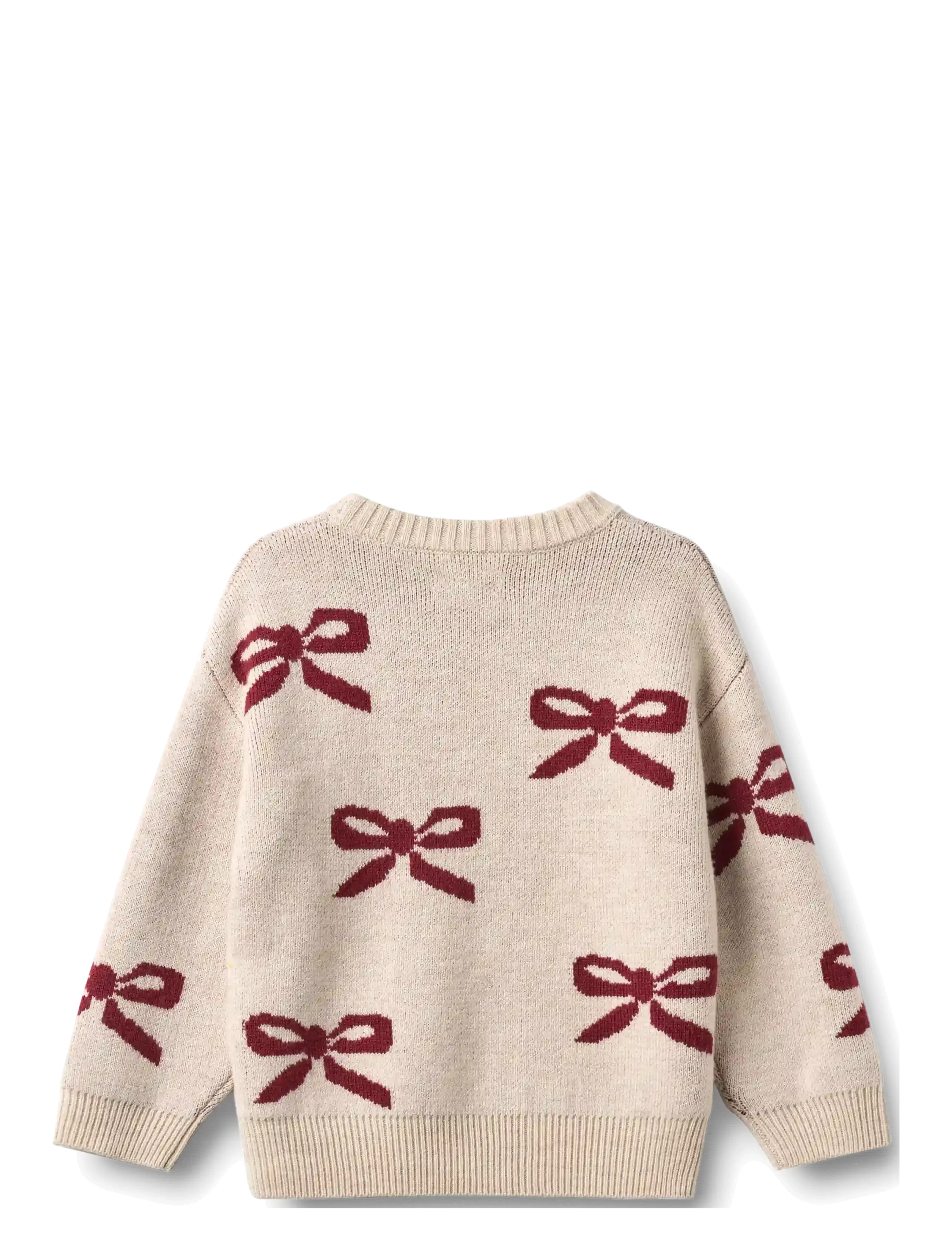 Wheat - Jacquard Pullover Bow - eggshell - 2