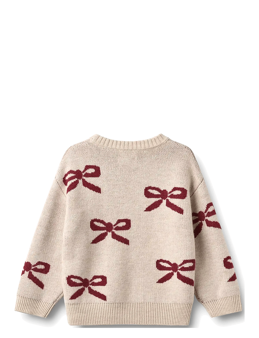 Wheat - Jacquard Pullover Bow - eggshell - 2
