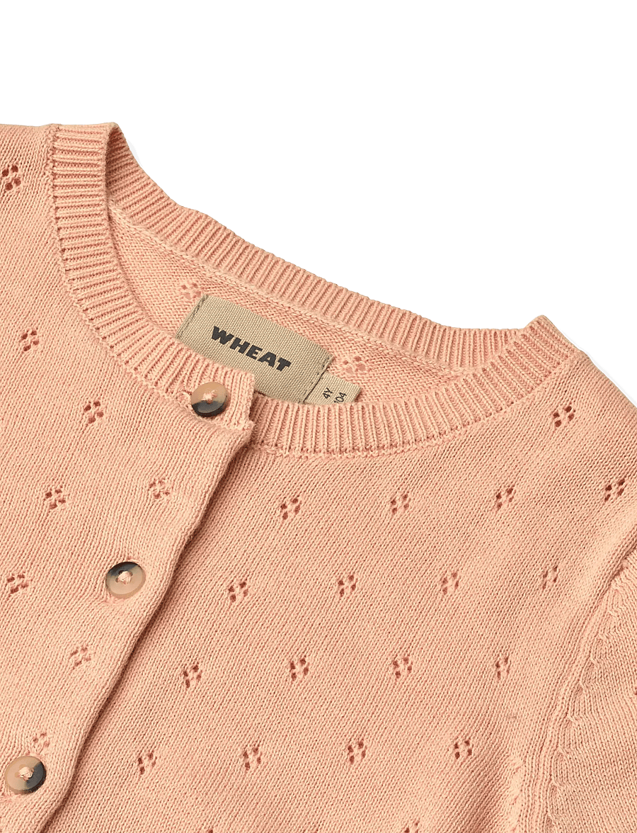 Wheat - Knit Cardigan Maia - koftor - pink sand - 3