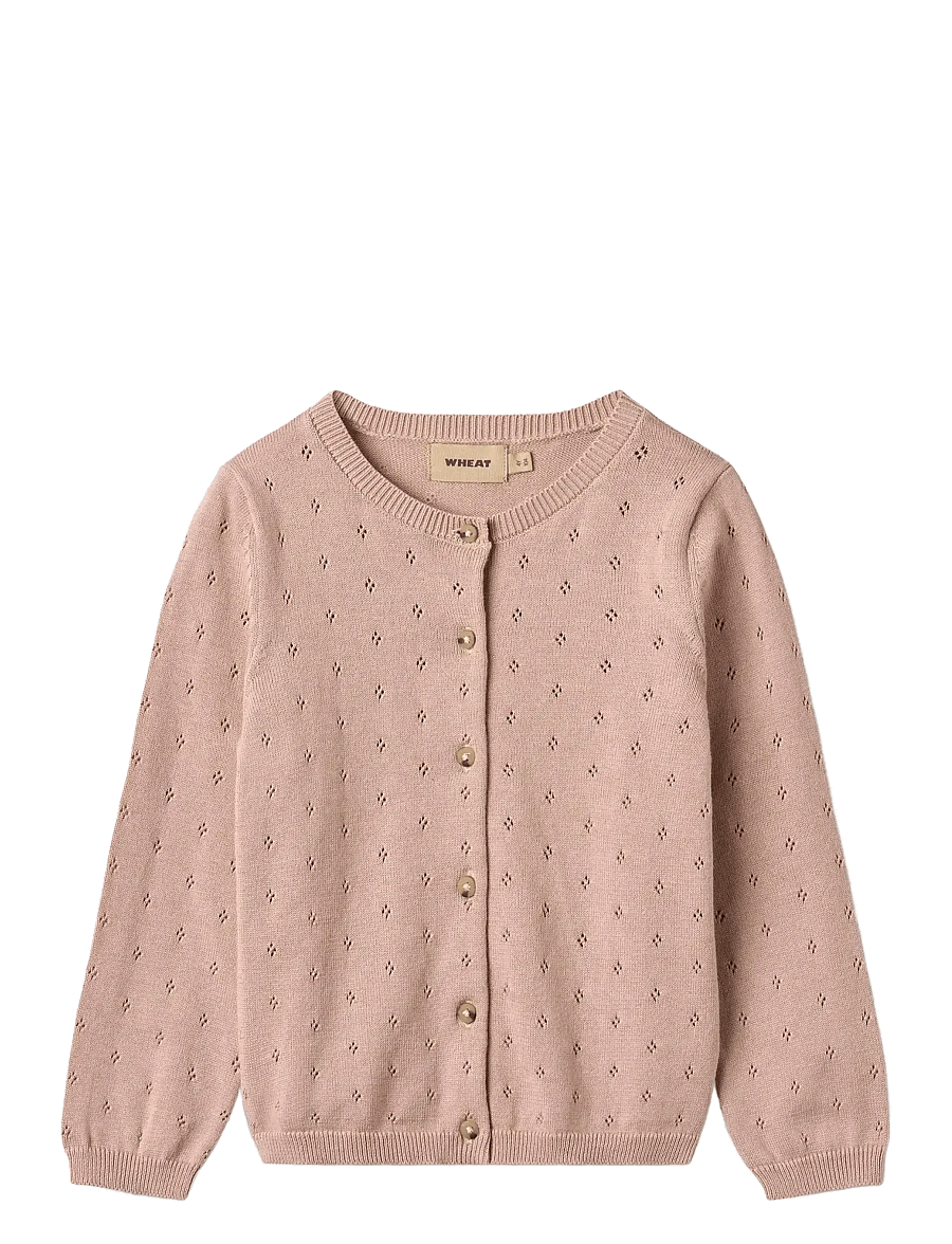 Wheat - Knit Cardigan Maia - cardigans - rose powder - 0