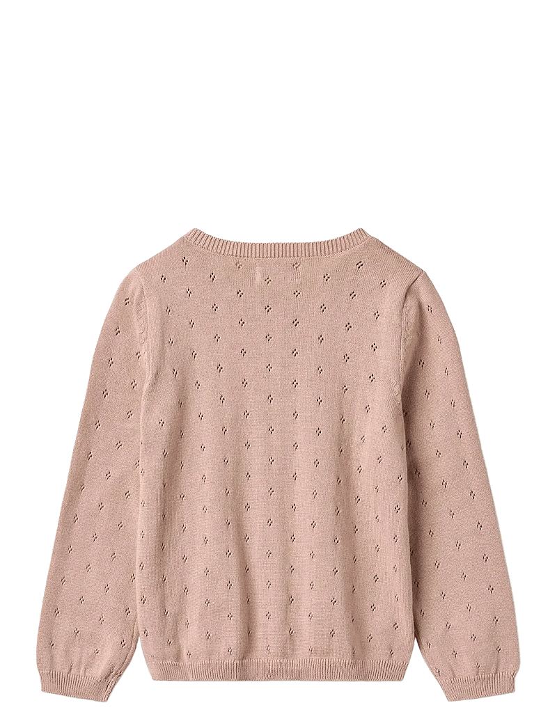 Wheat - Knit Cardigan Maia - cardigans - rose powder - 1