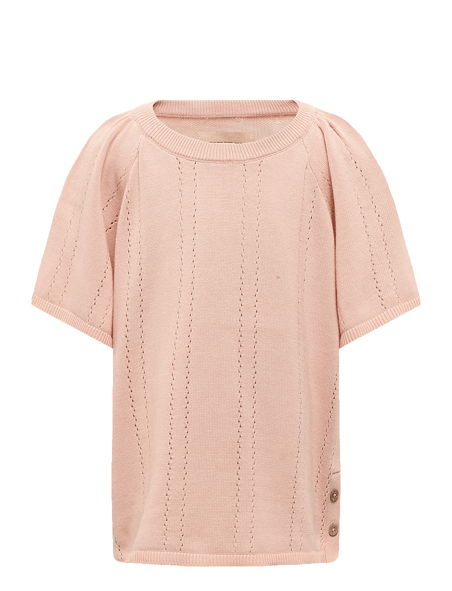 Wheat - Knit Pullover S/S Vilna - powder - 0