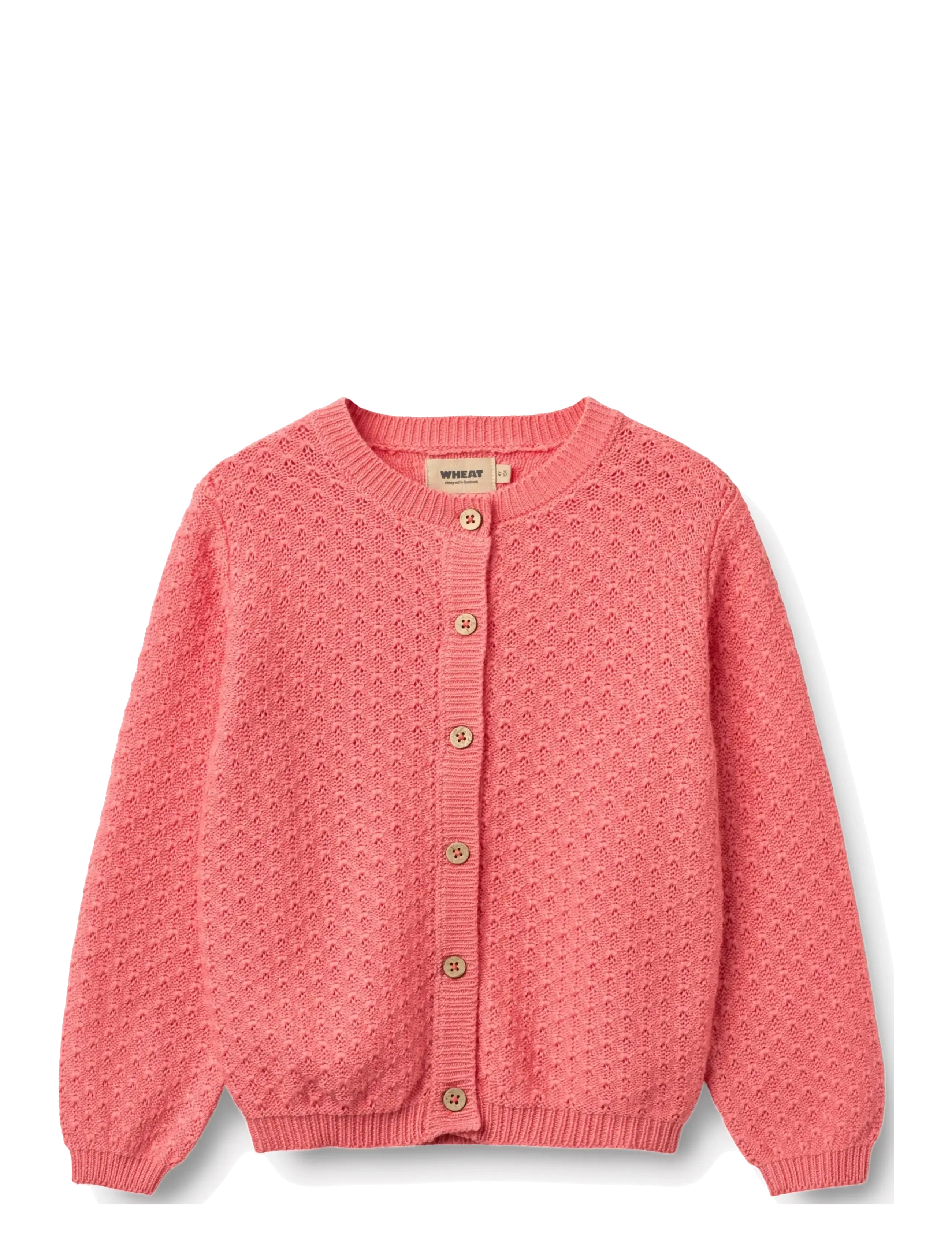 Wheat Knit Cardigan Magnella, 122, Coral, Strik > Cardigans, Børn