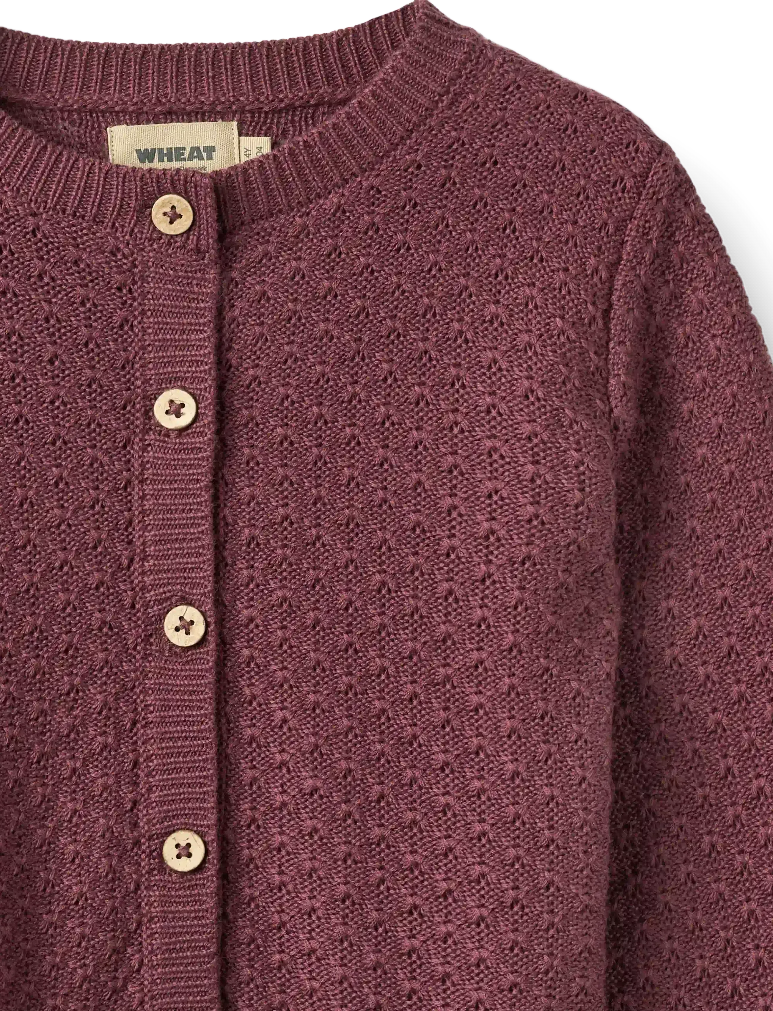 Wheat - Knit Cardigan Magnella - cardigans - eggplant - 2