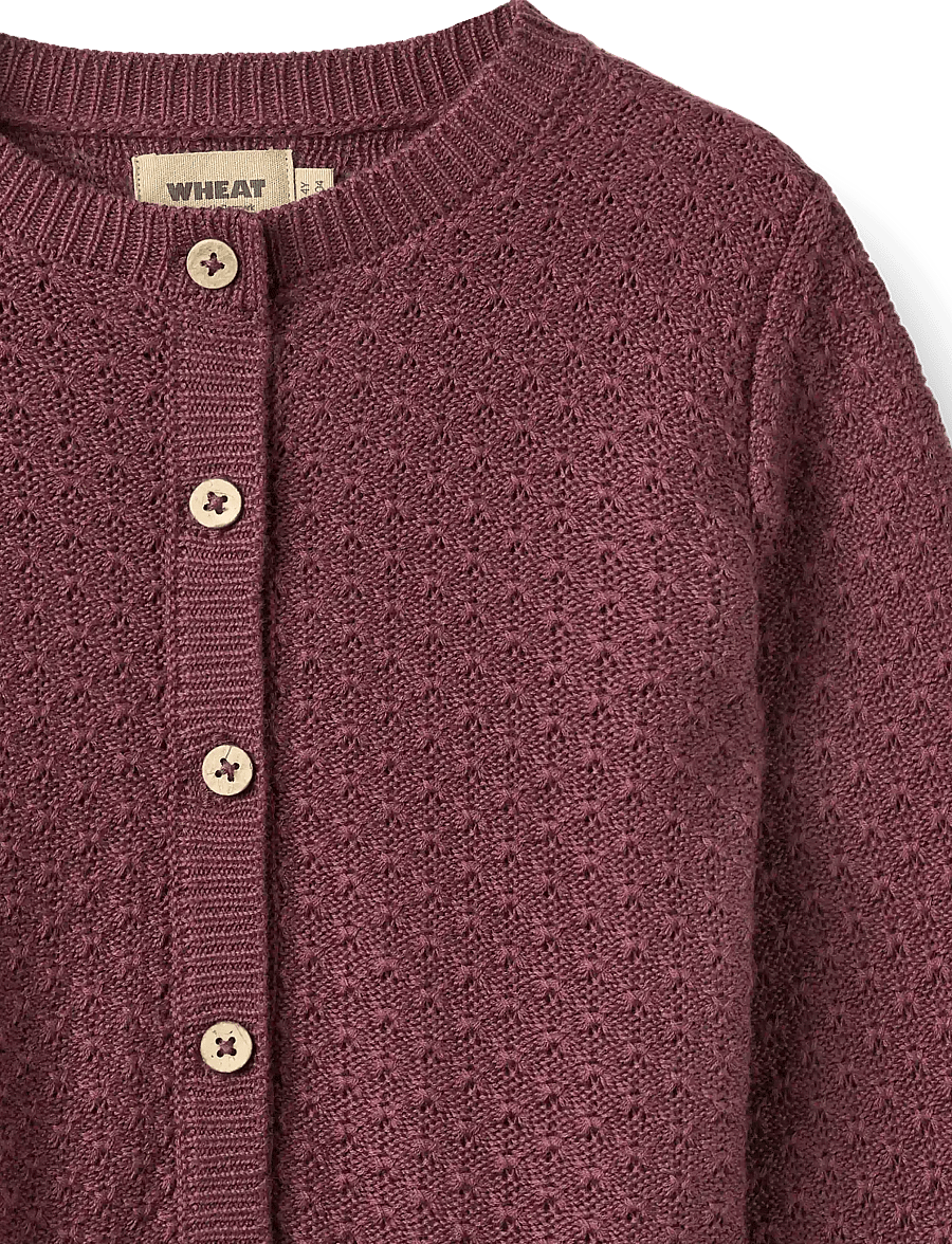 Wheat - Knit Cardigan Magnella - cardigans - eggplant - 2