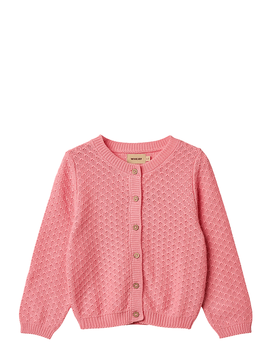 Wheat - Knit Cardigan Magnella - koftor - flamingo pink - 0