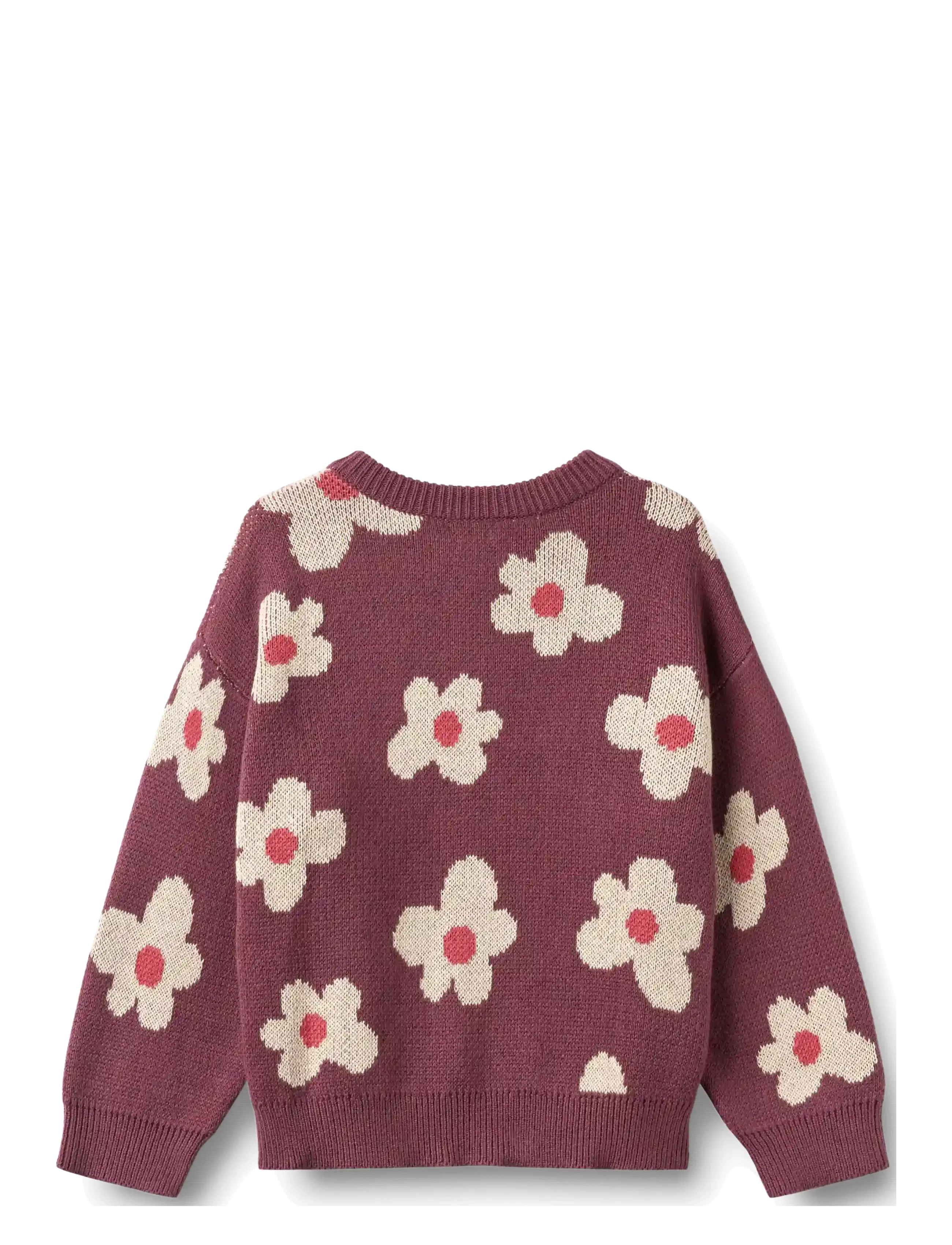 Wheat - Jacquard Cardigan Alvilda - eggplant - 1
