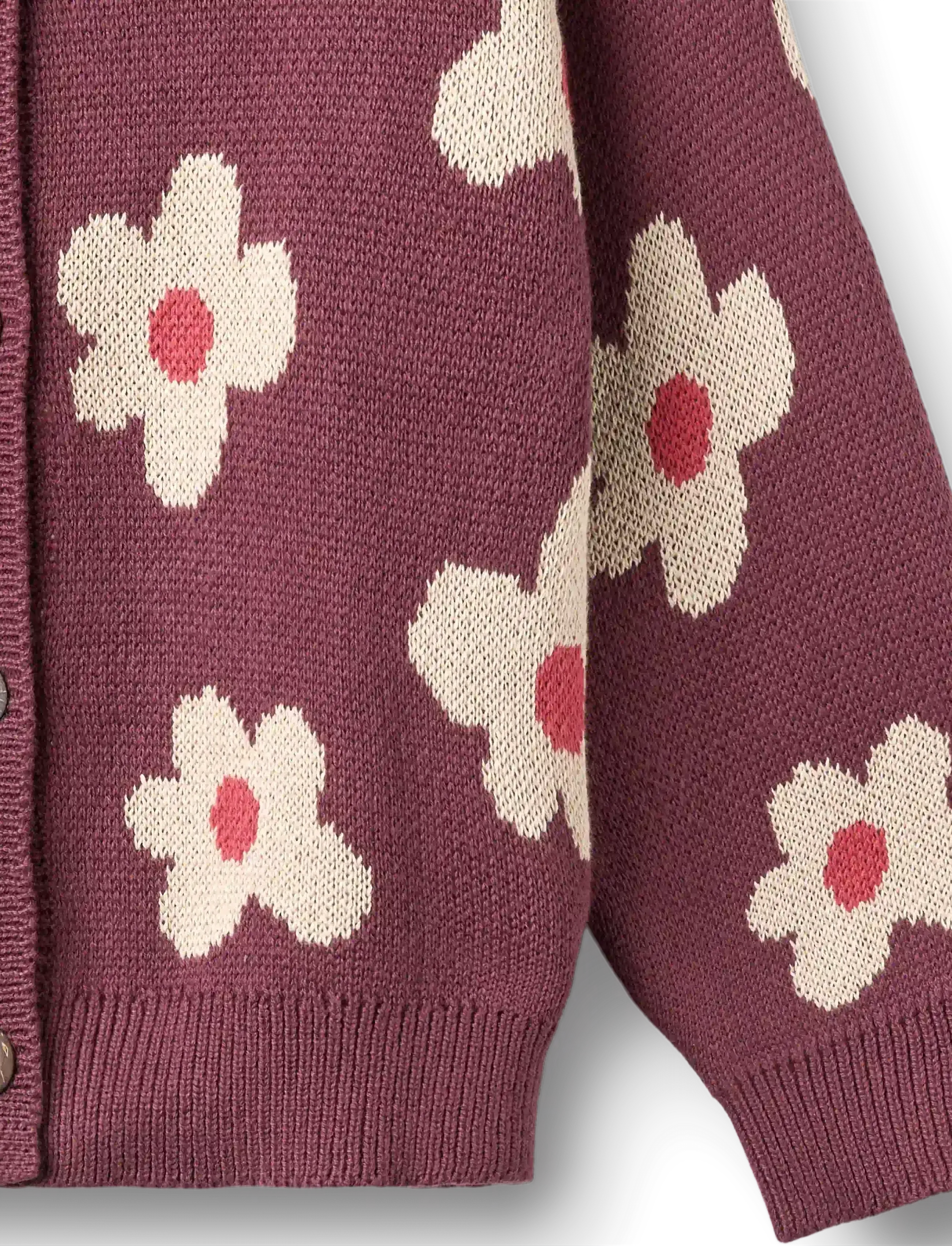 Wheat - Jacquard Cardigan Alvilda - eggplant - 2