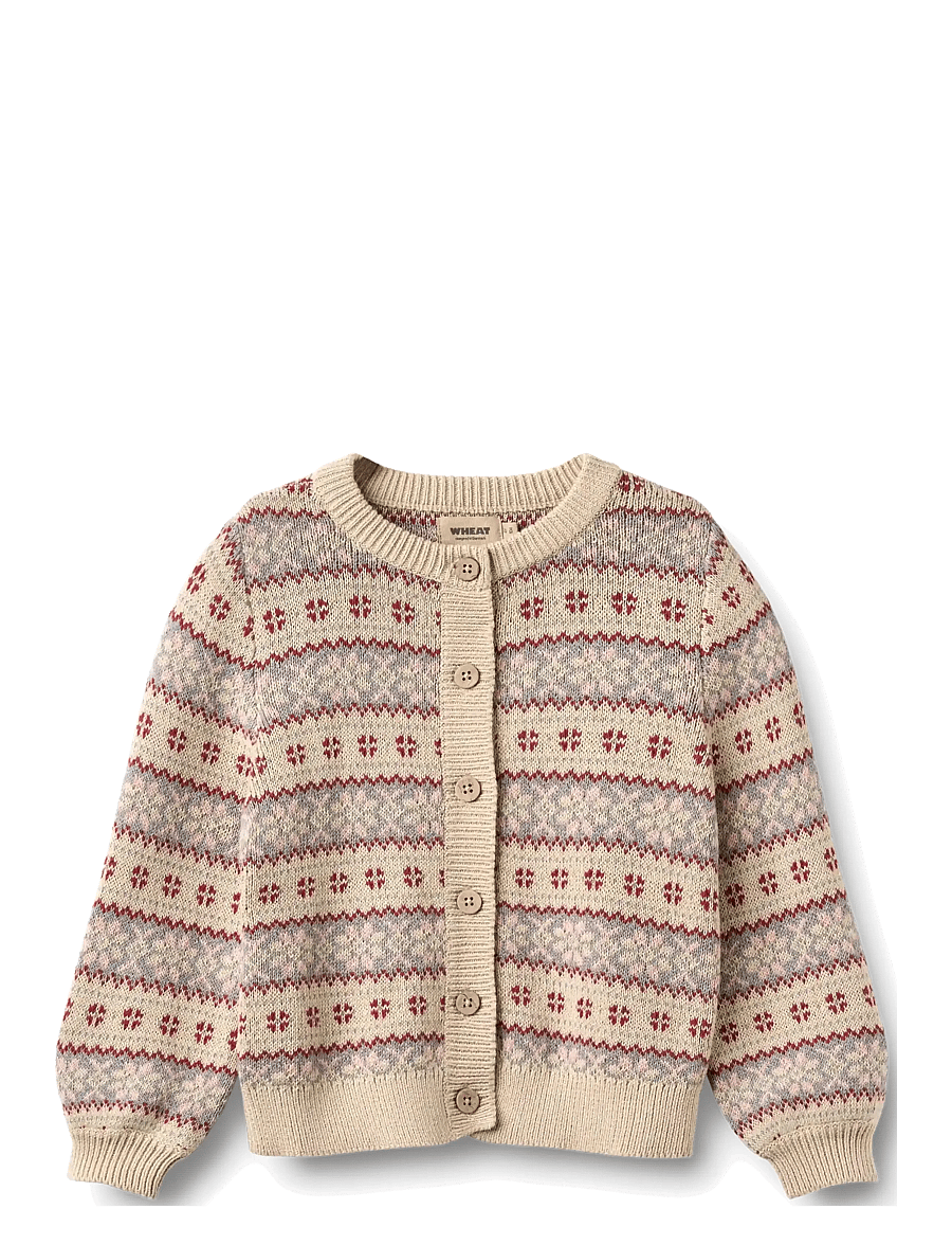 Wheat - Jacquard Cardigan Vikki - cardigans - offwhite - 0