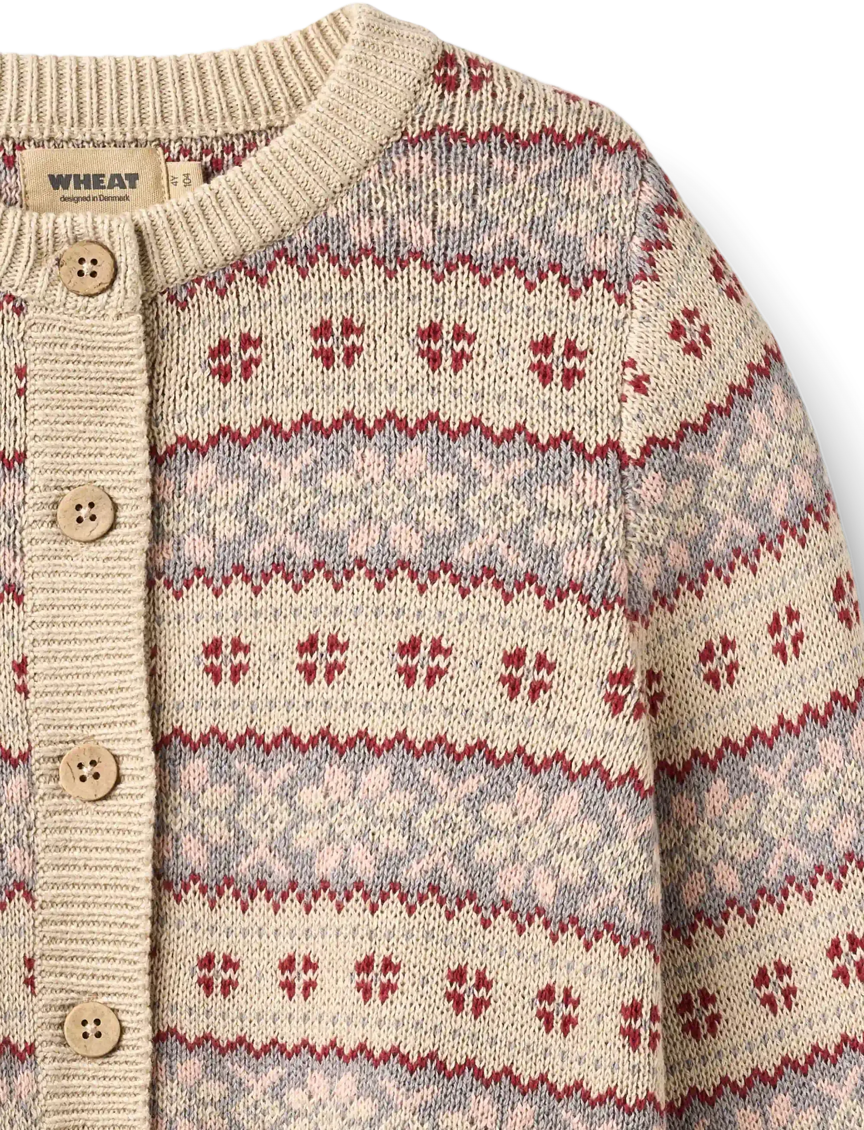 Wheat - Jacquard Cardigan Vikki - cardigans - offwhite - 2