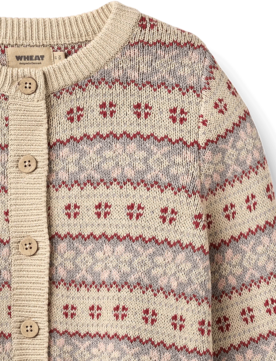 Wheat - Jacquard Cardigan Vikki - cardigans - offwhite - 2