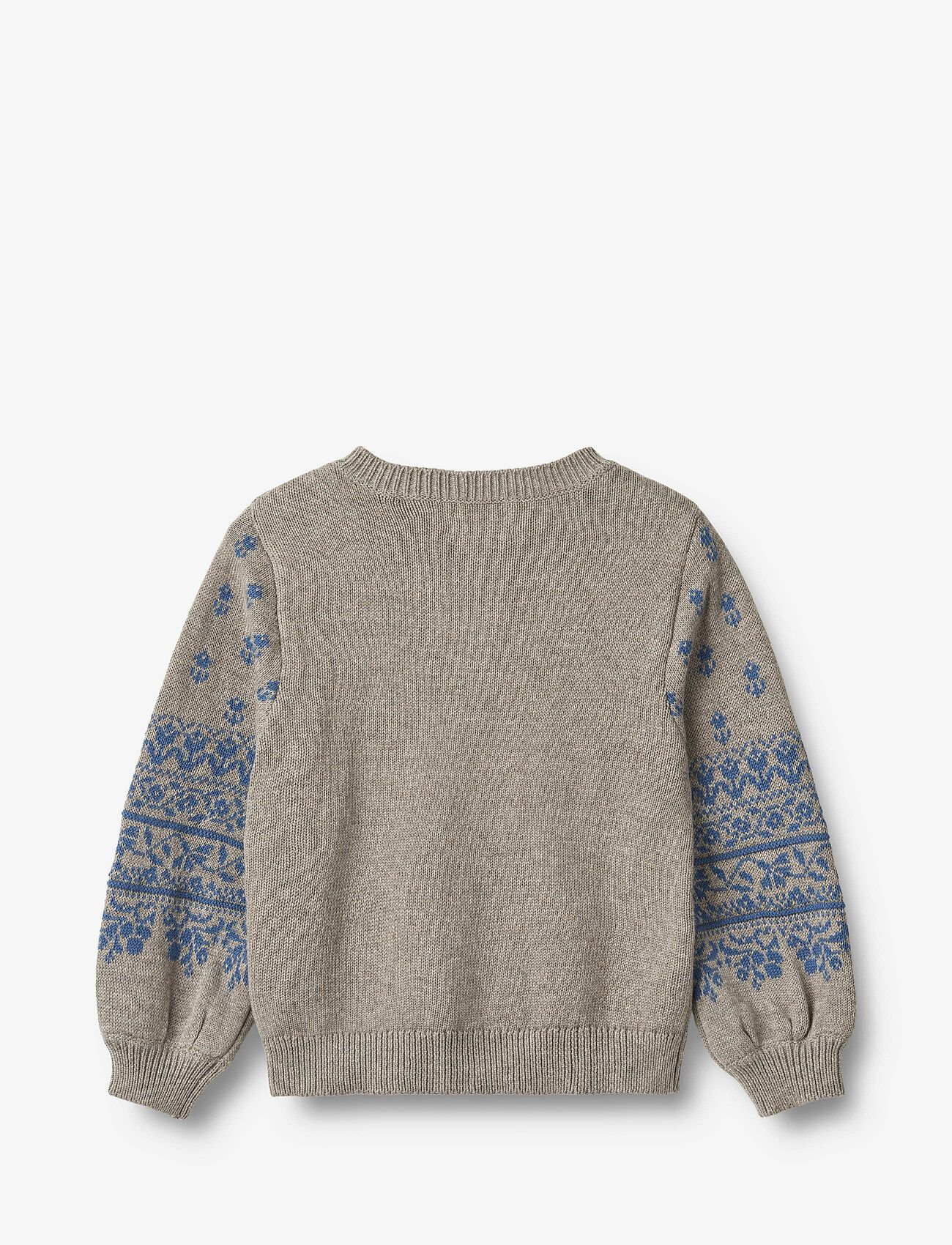 Wheat - Jacquard Cardigan Vikki - warm grey melange - 1