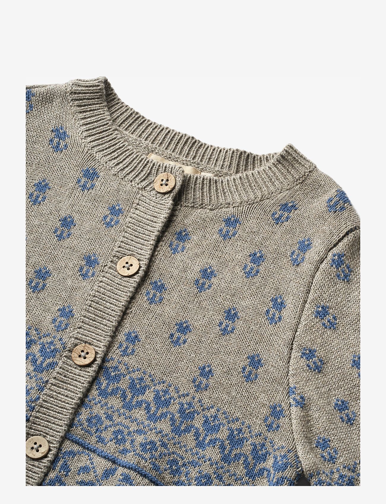 Wheat - Jacquard Cardigan Vikki - warm grey melange - 2
