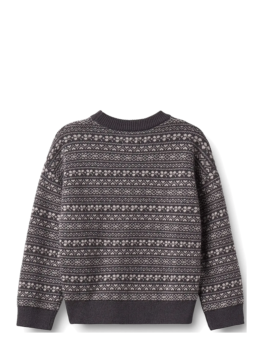 Wheat - Jacquard Pullover Elias - grey plum - 1