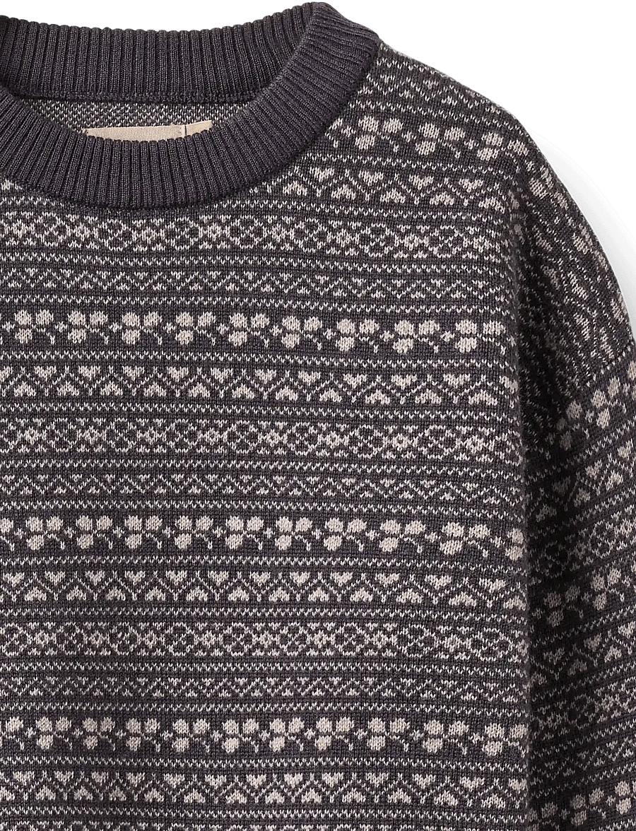 Wheat - Jacquard Pullover Elias - grey plum - 2