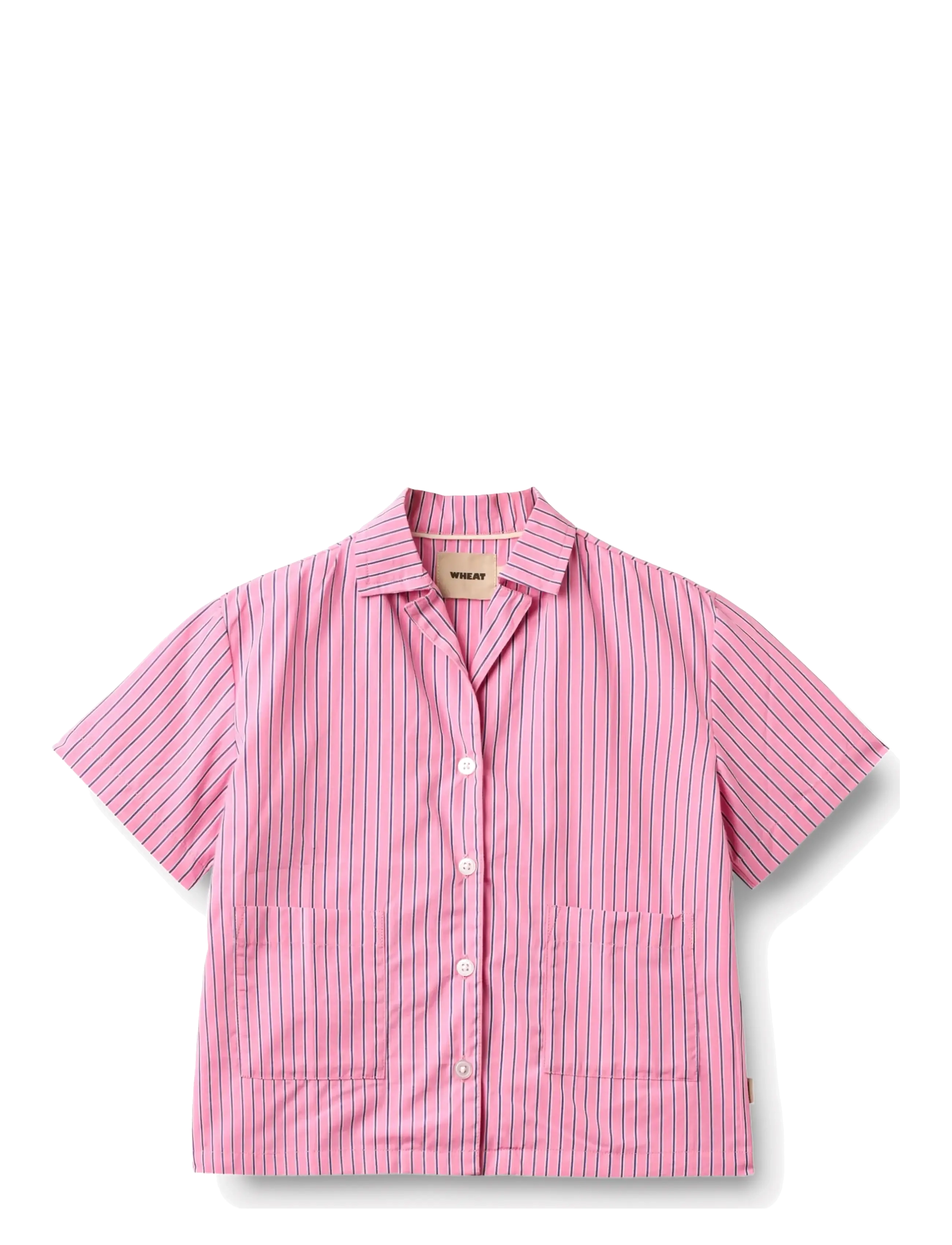 Wheat Shirt S/S Vilma - Kortærmede skjorter - PINK STRIPE / pink/rose