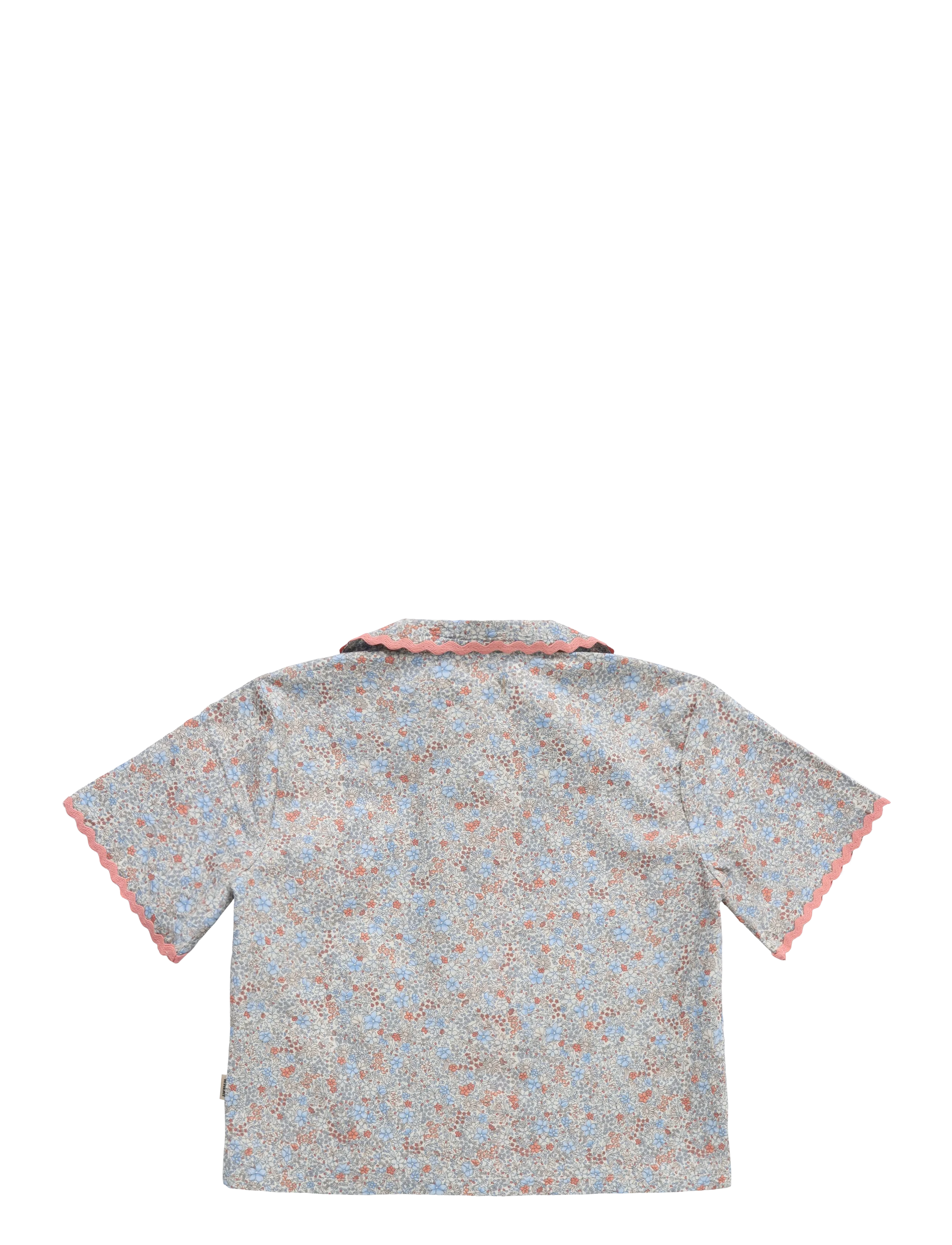 Wheat - Shirt S/S Lace Vilma - air blue flowers - 1