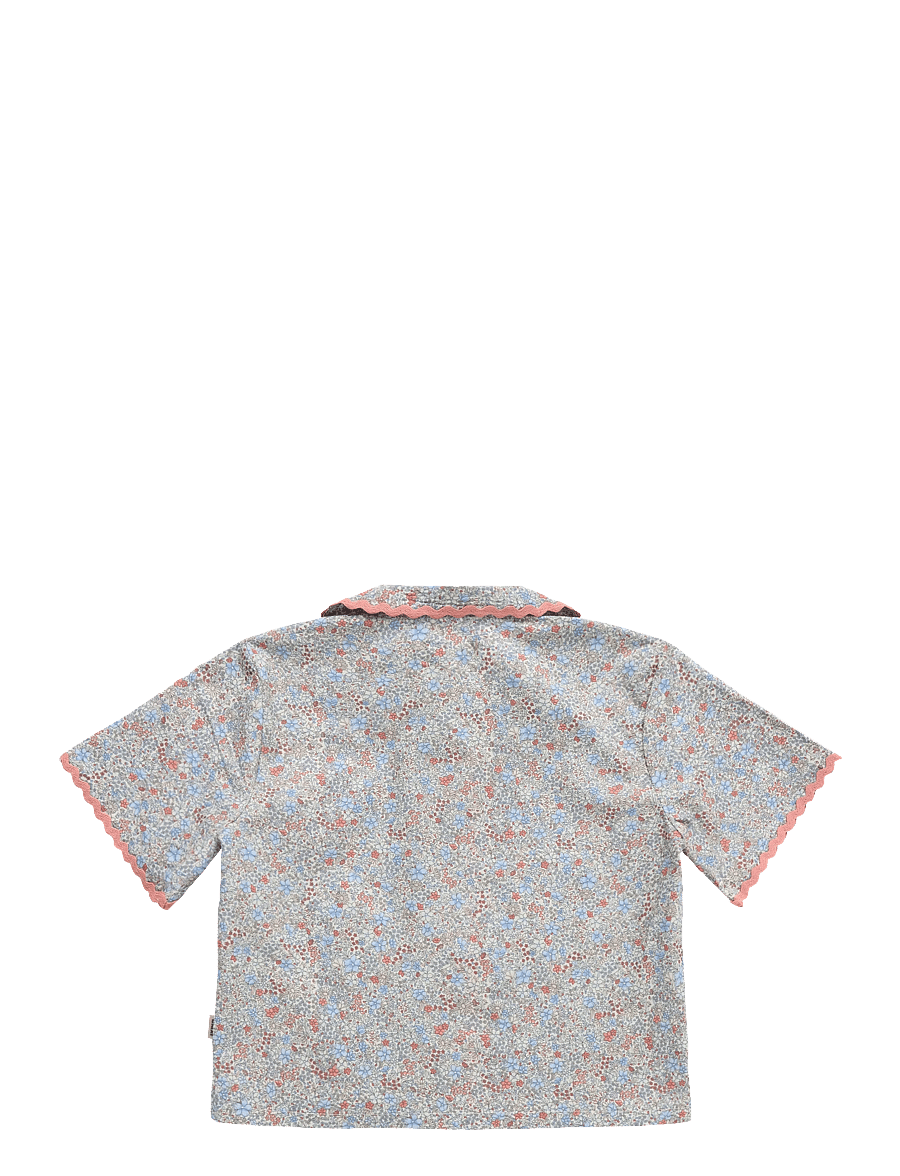 Wheat - Shirt S/S Lace Vilma - air blue flowers - 1