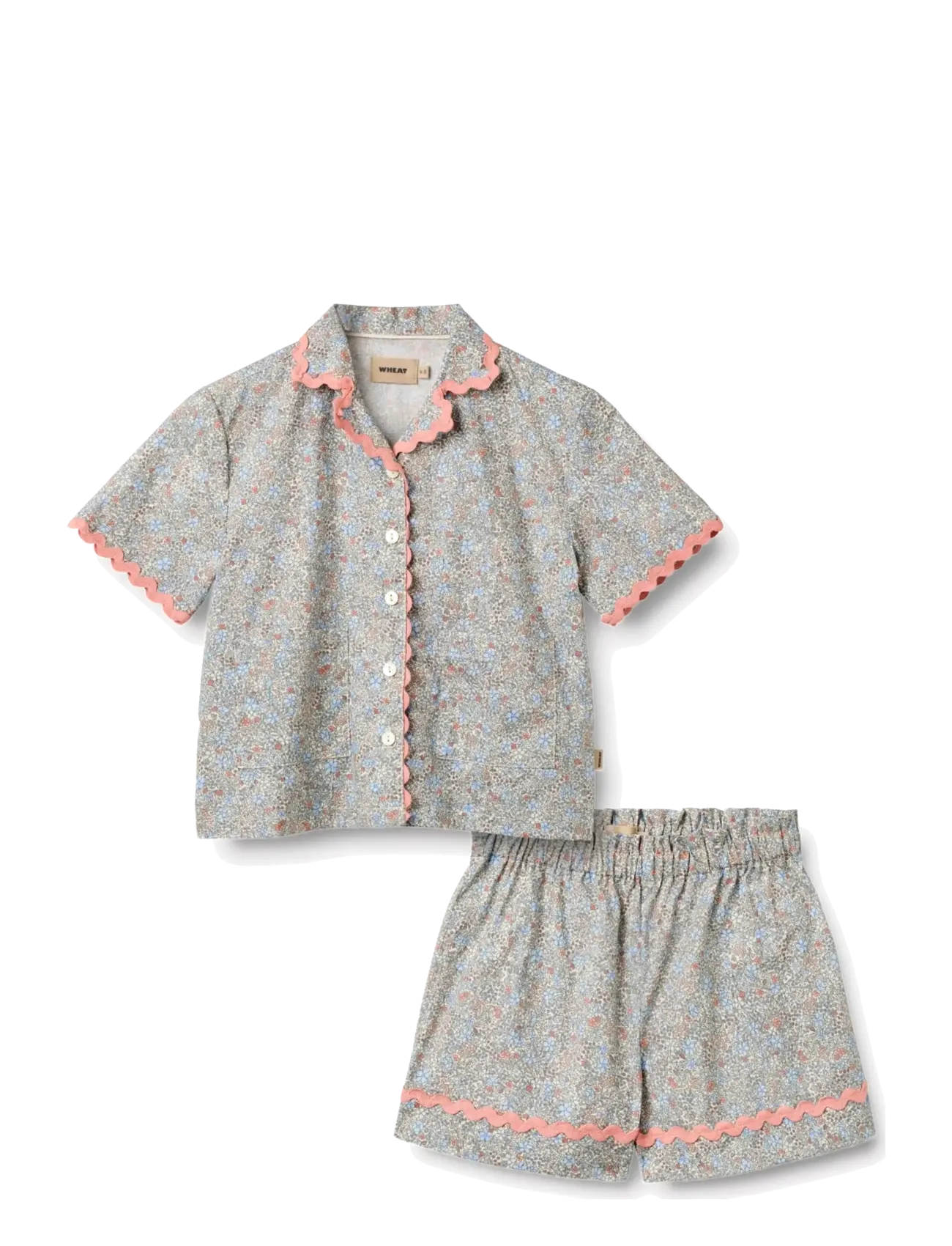 Wheat Set Shirt S/S & Shorts Vilma - 4 for 3 - AIR BLUE FLOWERS / multi