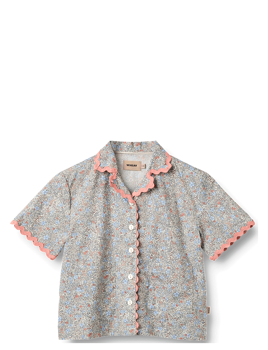 Wheat - Set Shirt S/S & Shorts Vilma - sæt med kortærmet t-shirt - air blue flowers - 2
