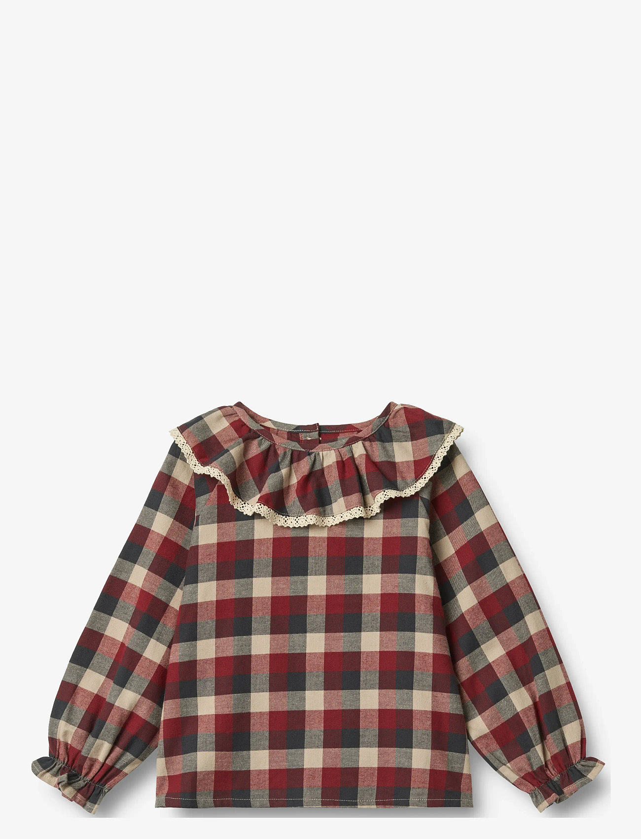Wheat - Blouse L/S Elin - blusen & tuniken - red blue check - 0