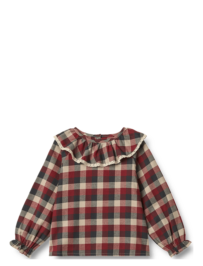 Wheat - Blouse L/S Elin - blusen & tuniken - red blue check - 0