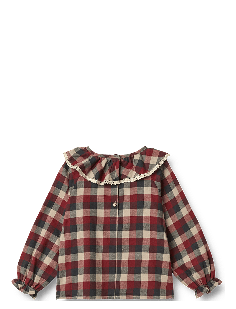 Wheat - Blouse L/S Elin - blusen & tuniken - red blue check - 1