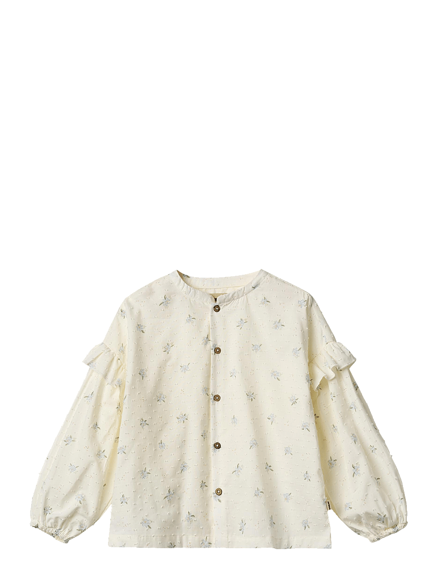Wheat - Shirt Gerda - blue flowers - 1