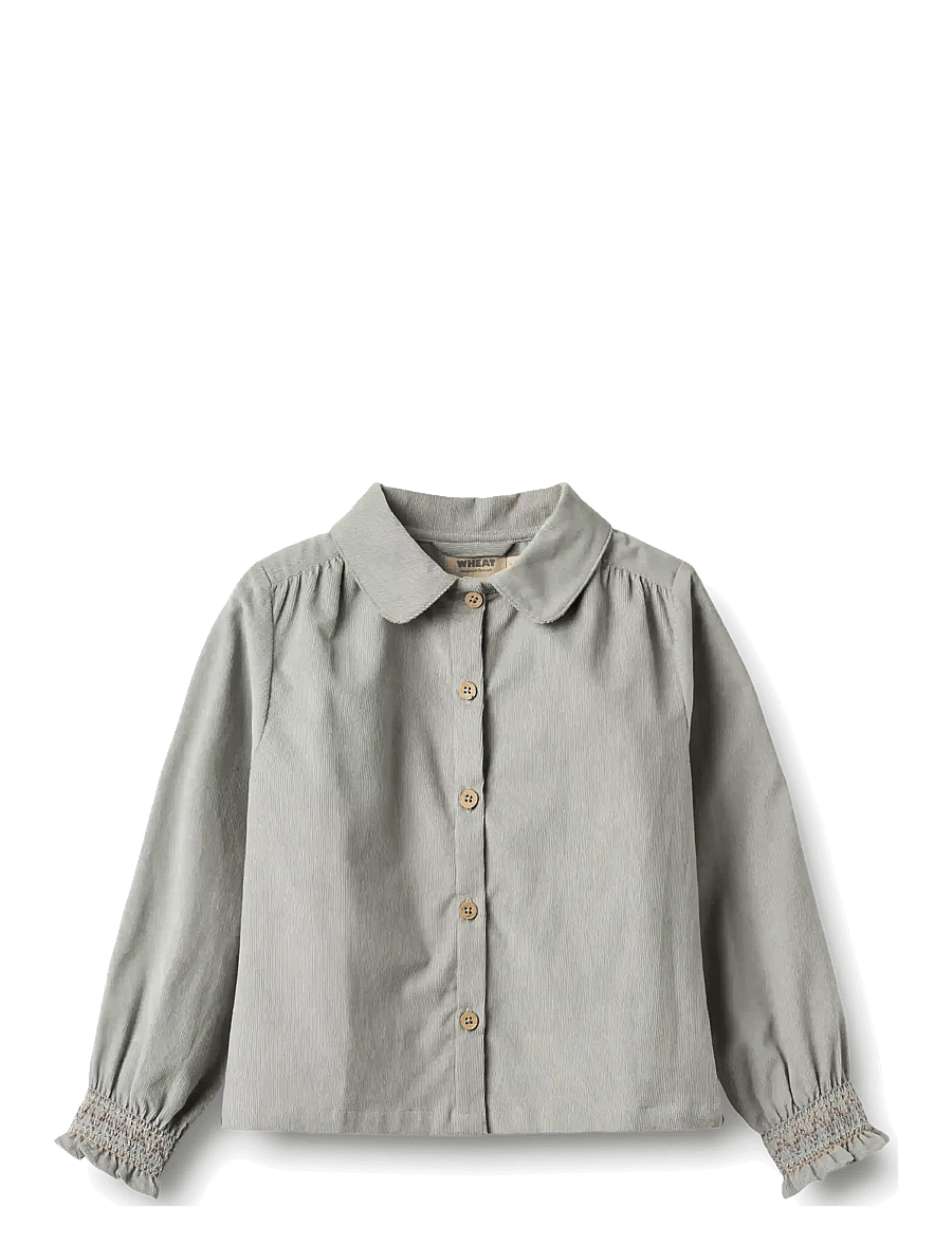 Wheat - Shirt L/S Millie - långärmade skjortor - slightly blue - 1