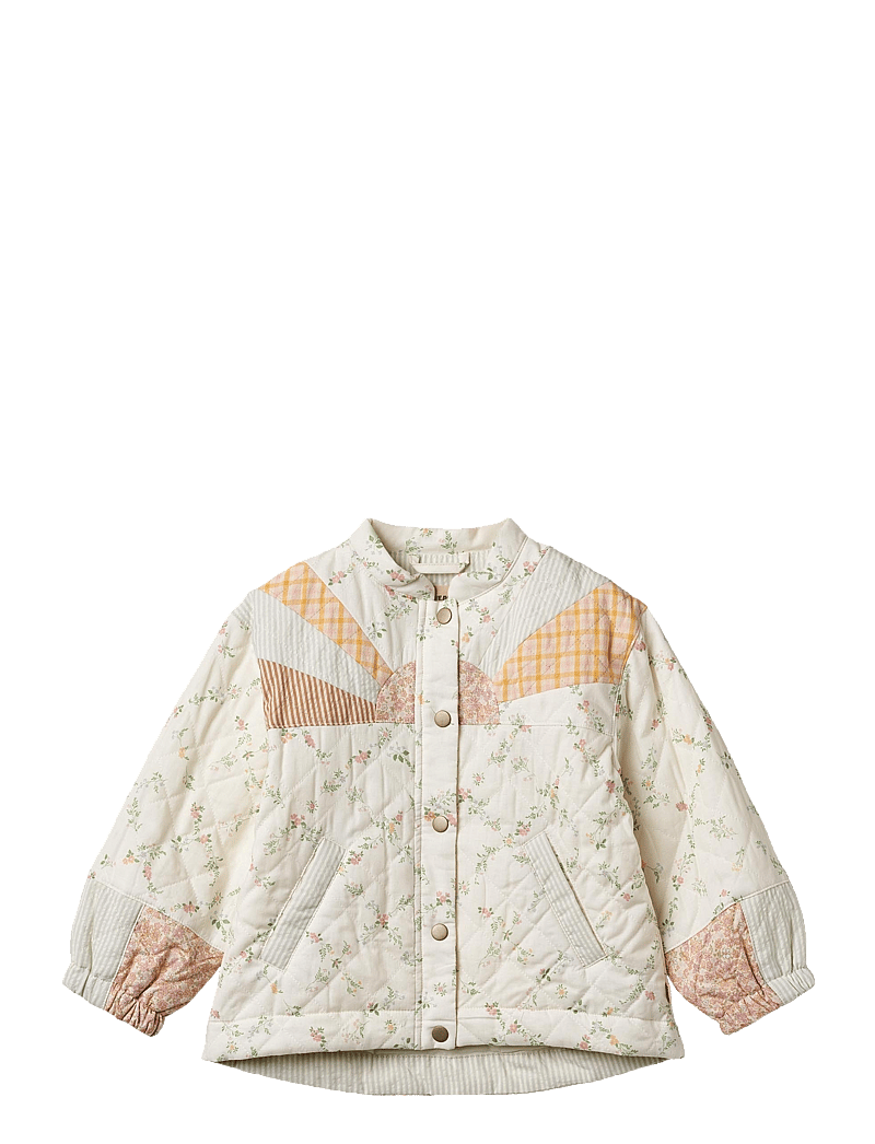Wheat - Quilt Jacket Inga - ivory checked flowers - 1
