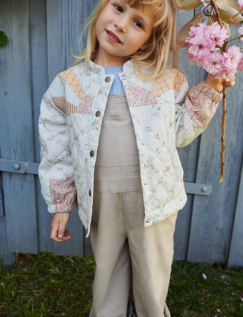 Wheat - Quilt Jacket Inga - ivory checked flowers - 0