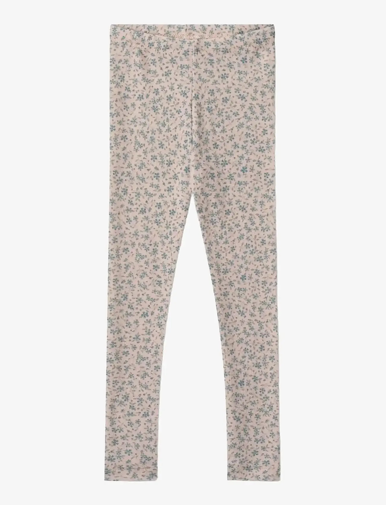 Wheat - Wool Leggings Agi - herbstliche kleidung - blue flowers - 0