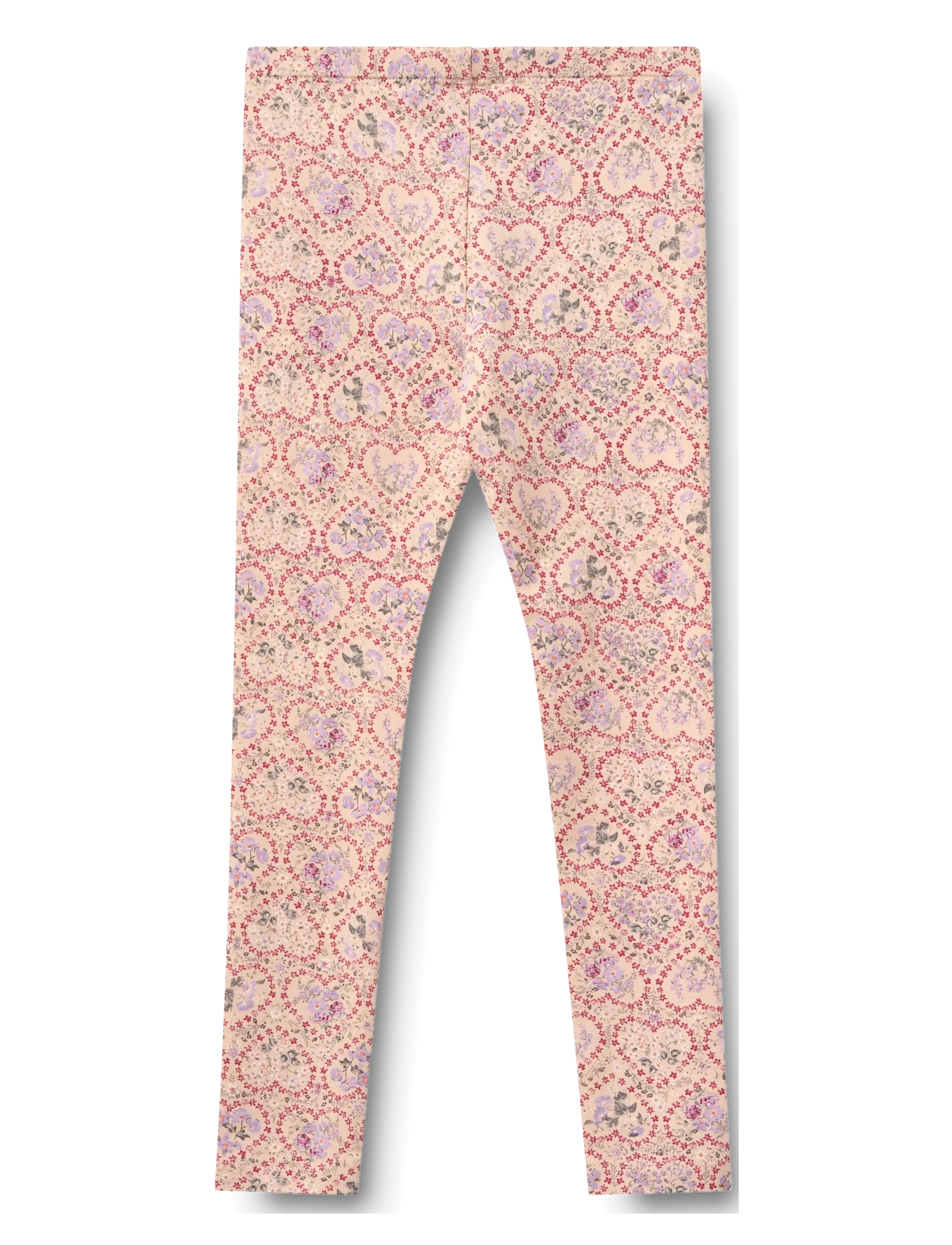 Wheat - Jersey Leggings Jules - leggings - magenta heart flowers - 1