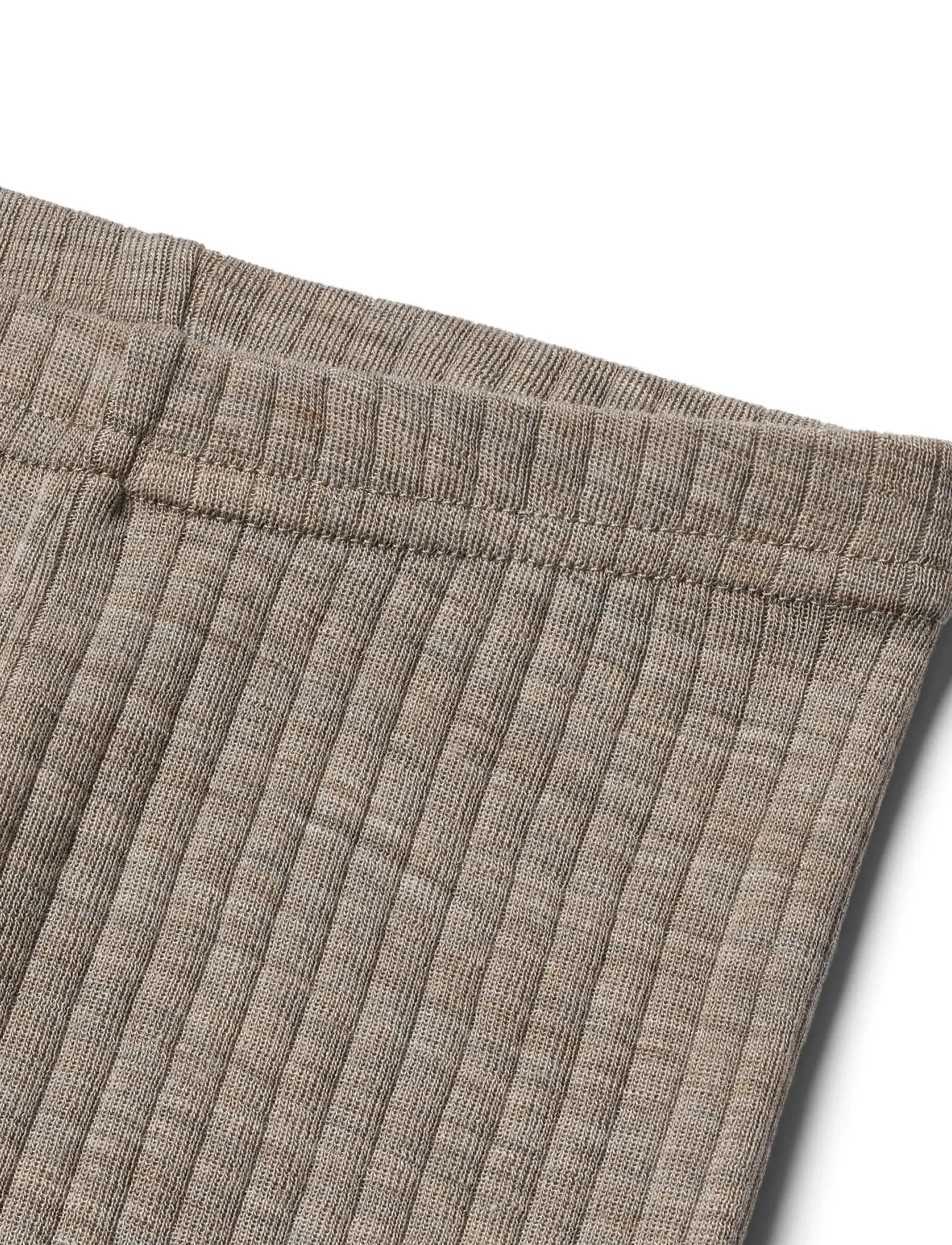 Wheat - Wool Silk Leggings Agi - khaki melange - 2