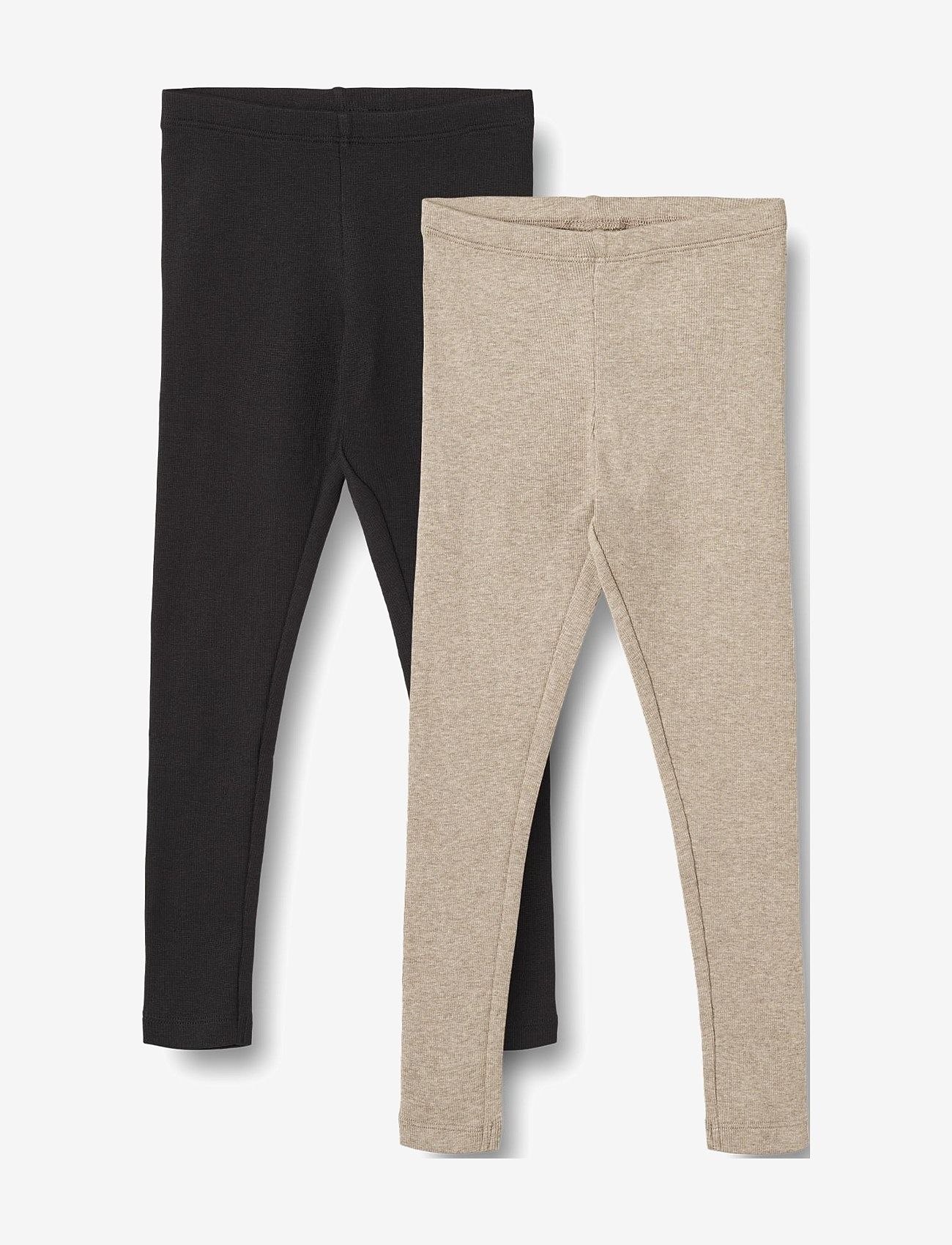 Wheat - 2 Rib Leggings Maddy - gravel melange black - 0