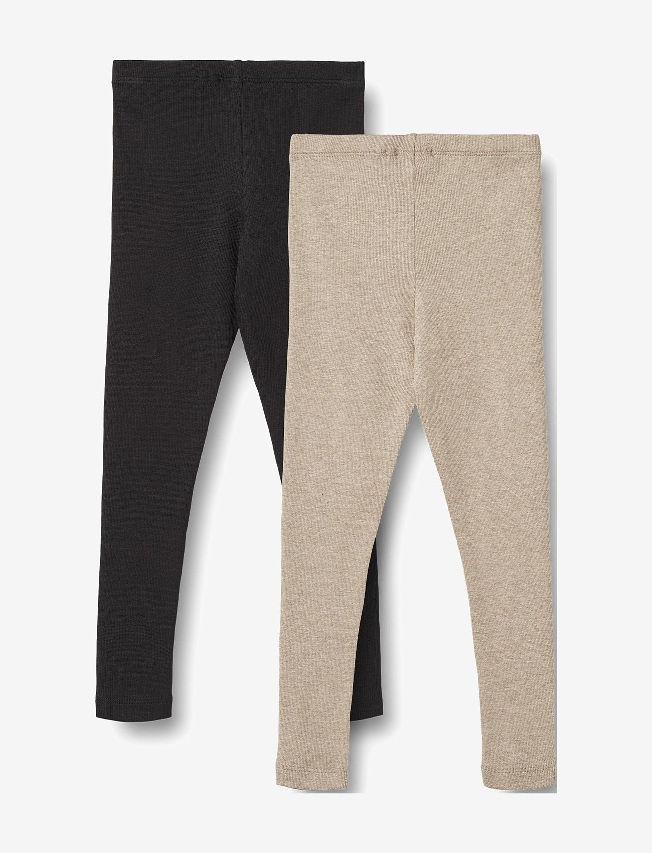 Wheat - 2 Rib Leggings Maddy - gravel melange black - 1