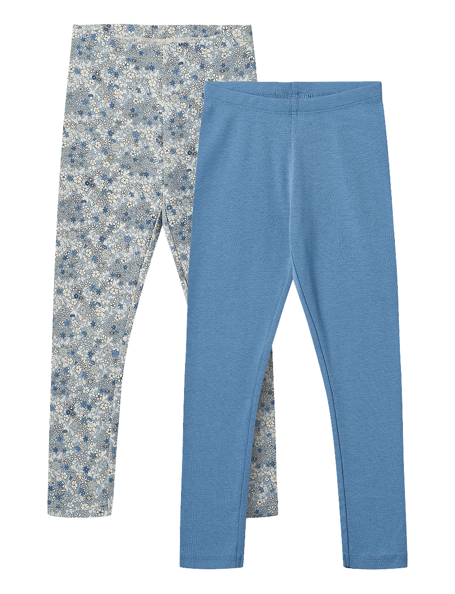 Wheat - 2 Leggings Jules - multipack leggins - blue summer flowers - 0