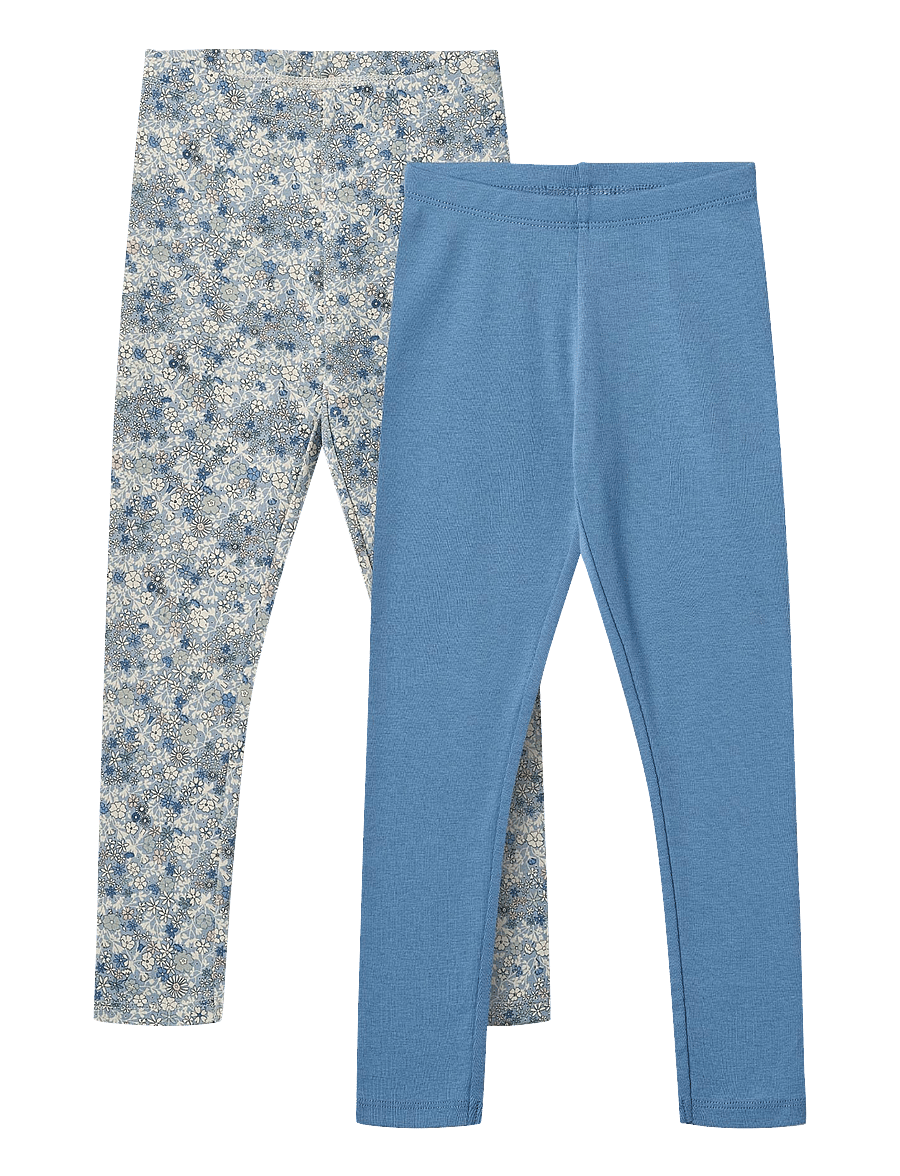 Wheat - 2 Leggings Jules - multipack leggins - blue summer flowers - 1