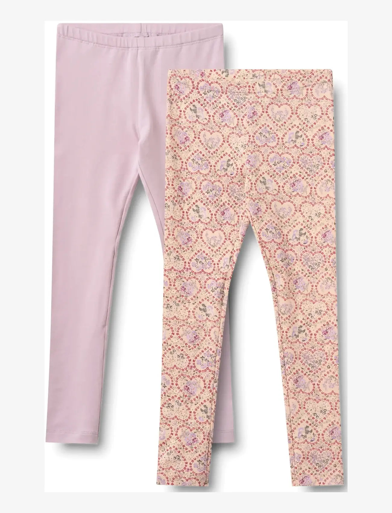 Wheat - 2 Leggings Jules - leggings - magenta heart flowers - 0