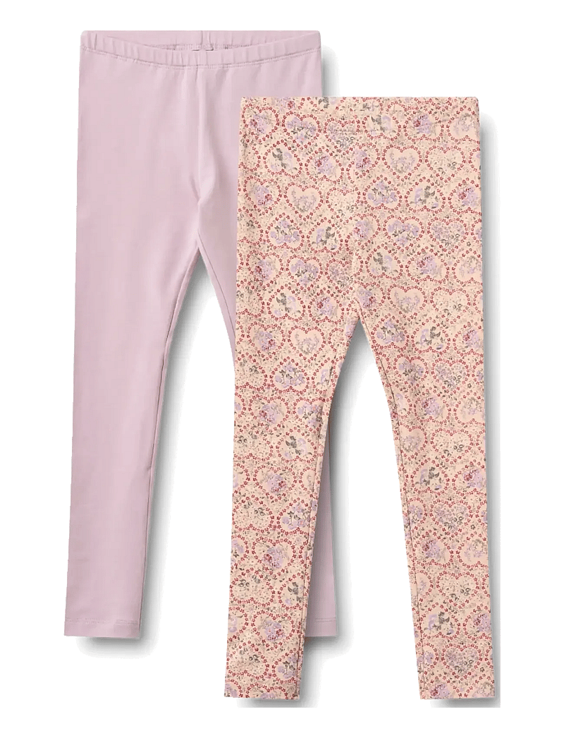 Wheat - 2 Leggings Jules - leggings - magenta heart flowers - 0