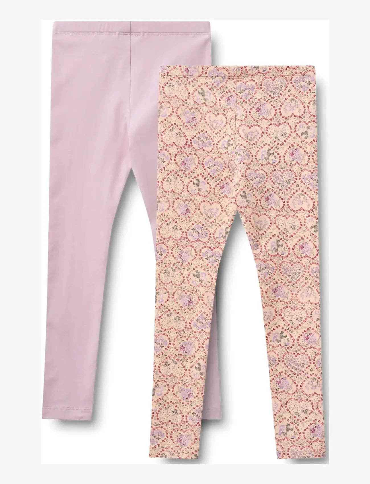 Wheat - 2 Leggings Jules - leggings - magenta heart flowers - 1