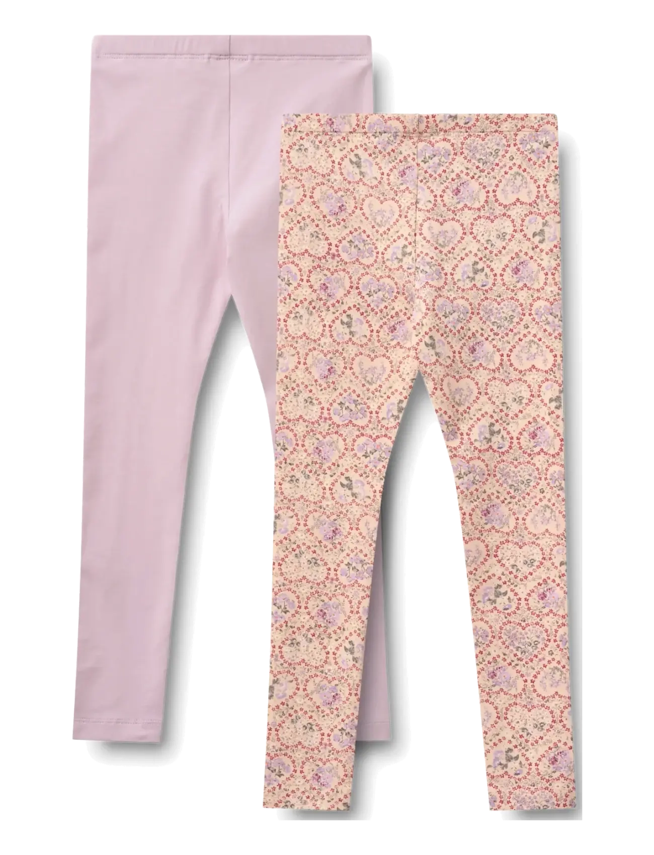 Wheat - 2 Leggings Jules - leggings - magenta heart flowers - 1