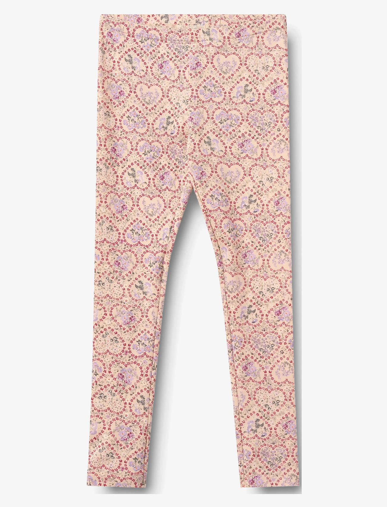 Wheat - 2 Leggings Jules - leggings - magenta heart flowers - 2